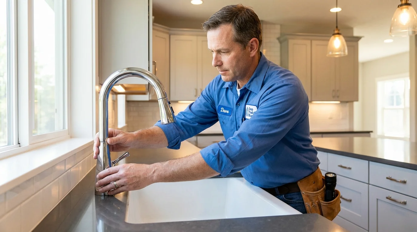 Kitchen faucet installation by Johns Plumbing LLC in New Richland