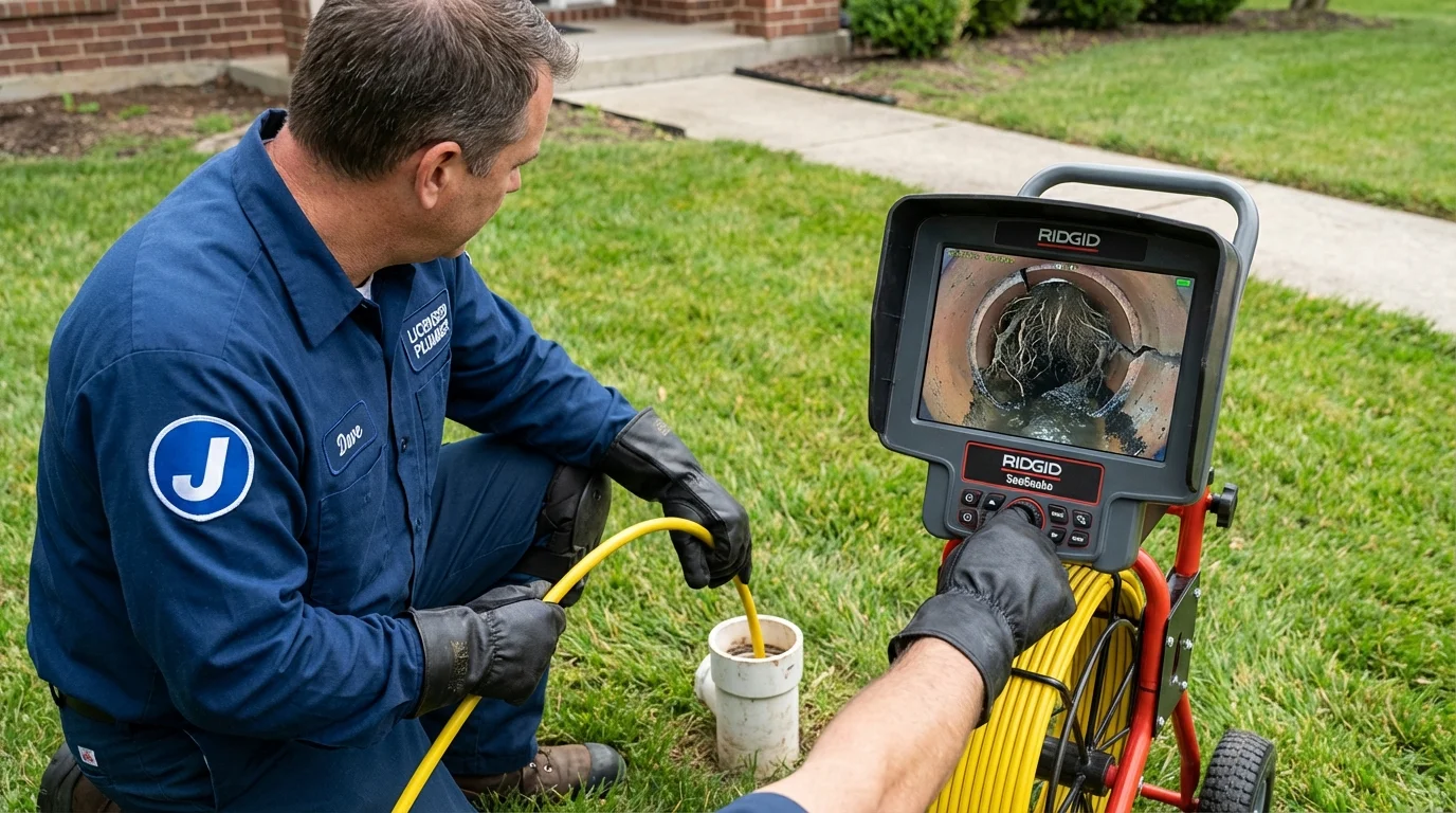 Sewer camera inspection being performed by Johns Plumbing LLC in New Richland